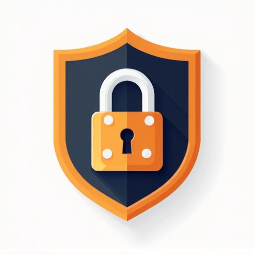 Escudo con símbolo de privacidad y un dado